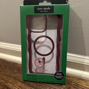 Kate Spade Burgundy Wavy Case for iPhone 16 Pro Max